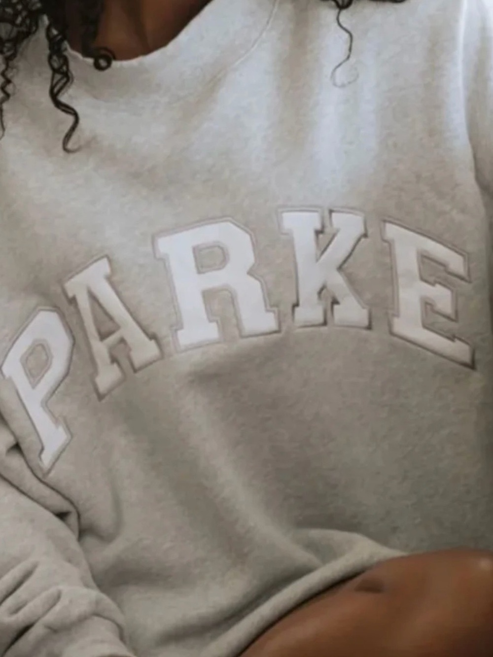 PARKE Heather Gray Logo Crewneck Sweater